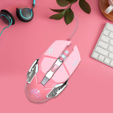 Girl Pink Gaming Mouse Stylish Beautiful  DPI Wired