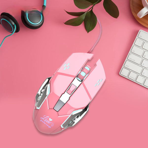 Girl Pink Gaming Mouse Stylish Beautiful  DPI Wired