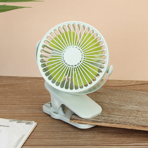 360° Adjustable Table Clip Mini Rechargeable USB Portable Fan Office