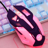 Pink  Cute Creative Optical Mouse LOL Pubg