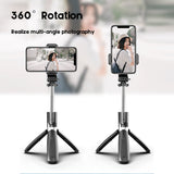 Bluetooth Control 360° Rotation Stable Tripod Selfie Stick Portable Phone