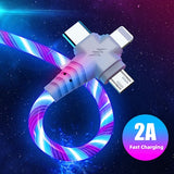 3 in 1 Luminous Phone  USB  Cable for Iphone