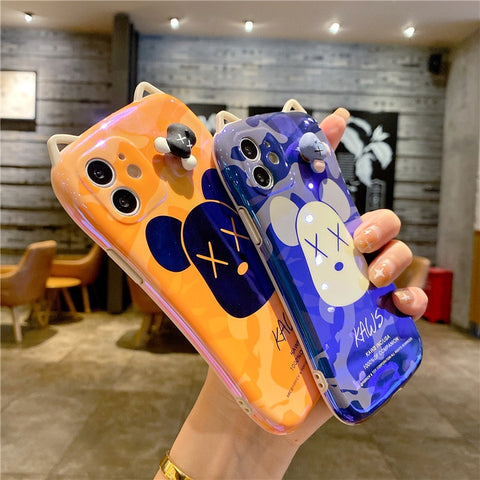 Cartoon Shockproof Armor Matte Case for IPhone  Silicone Bumper Clear Hard Cover