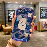 Cartoon Shockproof Armor Matte Case for IPhone  Silicone Bumper Clear Hard Cover