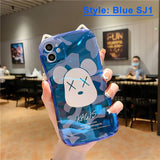 Cartoon Shockproof Armor Matte Case for IPhone  Silicone Bumper Clear Hard Cover