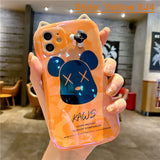 Cartoon Shockproof Armor Matte Case for IPhone  Silicone Bumper Clear Hard Cover