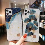 Gold Sprinkle Abstract Blue iPhone Case