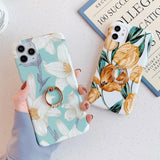 Retro Floral iPhone Case with Ring