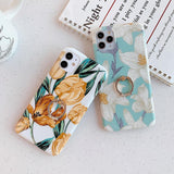 Retro Floral iPhone Case with Ring