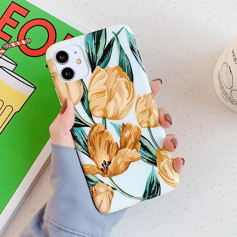 Retro Floral iPhone Case with Ring