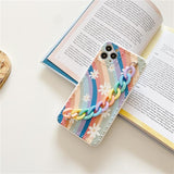 Cute Rainbow Flowers iPhone Case with Strap