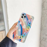 Cute Rainbow Flowers iPhone Case with Strap