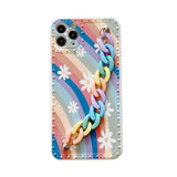 Cute Rainbow Flowers iPhone Case with Strap