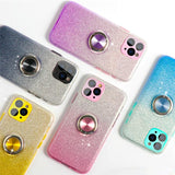 Gradient Glitter iPhone Case with ring