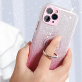 Gradient Glitter iPhone Case with ring