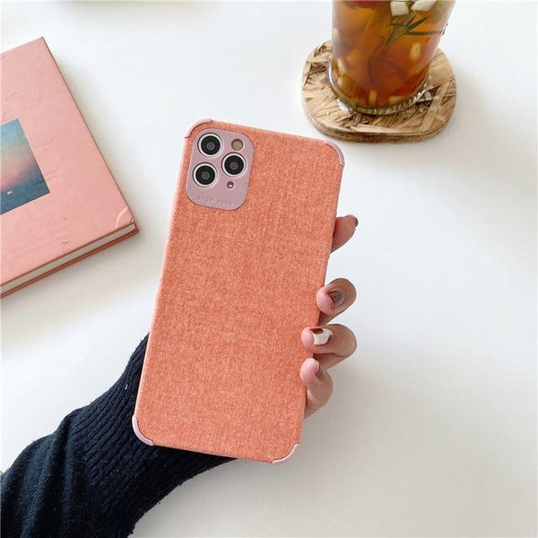 Cotton Fabric iPhone Case with Bumper Corners