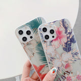 Shiny Flowers Electroplated iPhone Case