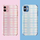 Pink and Blue Plaid iPhone Case