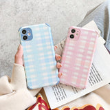 Pink and Blue Plaid iPhone Case