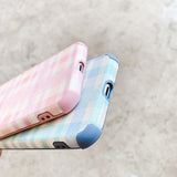 Pink and Blue Plaid iPhone Case