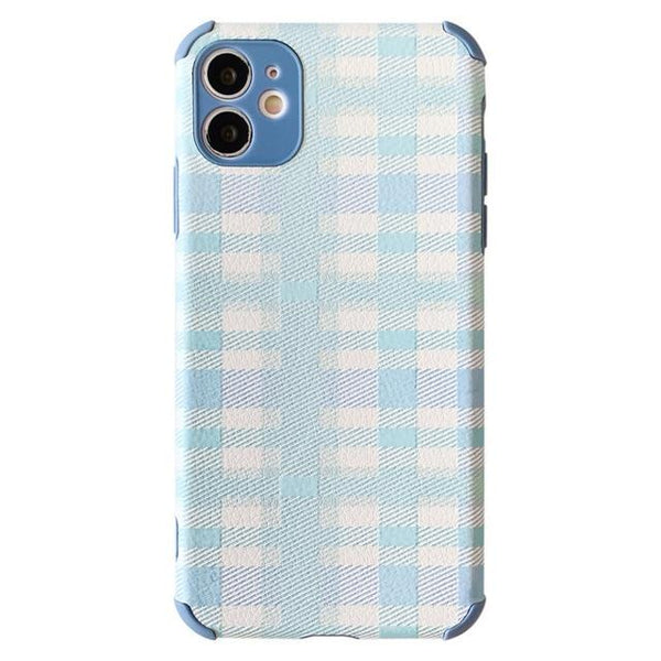 Pink and Blue Plaid iPhone Case