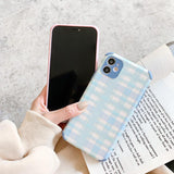 Pink and Blue Plaid iPhone Case