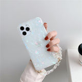 Shiny Marble iPhone Case with Chain