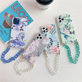 Floral iPhone Case with Chain