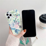 Floral iPhone Case with Chain