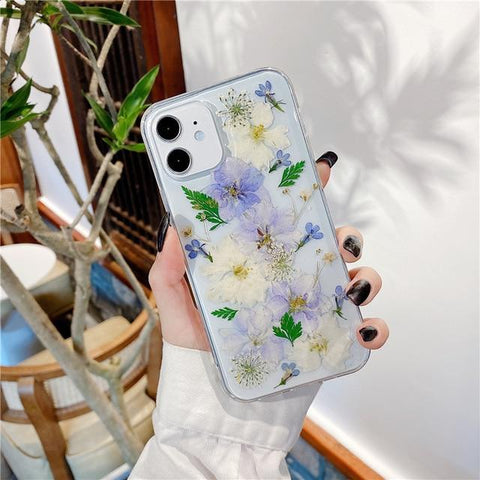 Real Pressed Dried Flowers iPhone Case