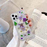 Real Pressed Dried Flowers iPhone Case