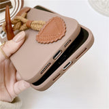 Brown and White iPhone Case with Horn Buckle String