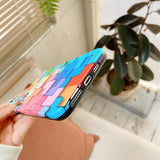 3D Effect Colorful Blocks iPhone Case