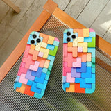 3D Effect Colorful Blocks iPhone Case