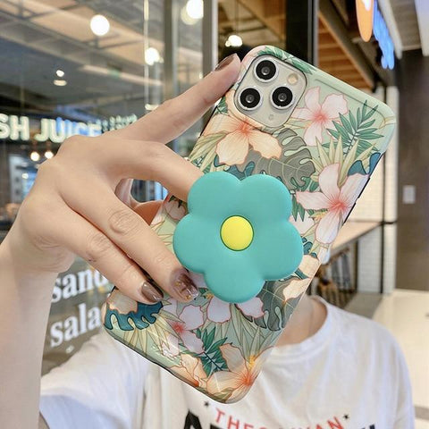 Floral iPhone Case with Daisy Pop Socket