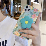 Floral iPhone Case with Daisy Pop Socket