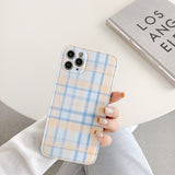 Orange and Blue Plaid iPhone Case