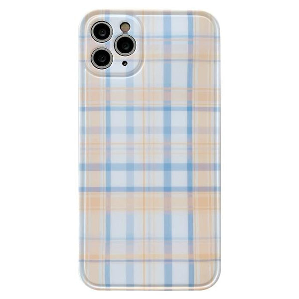 Orange and Blue Plaid iPhone Case