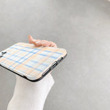 Orange and Blue Plaid iPhone Case