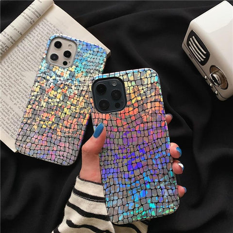 Shiny Crocodile iPhone Case with Rainbow Effect