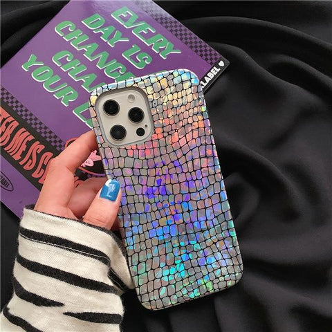 Shiny Crocodile iPhone Case with Rainbow Effect