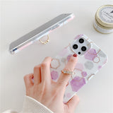 Hexagonal Marble iPhone Case with Ring