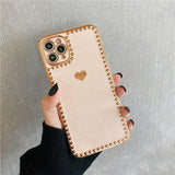 Golden Border Hearts iPhone Case