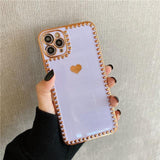 Golden Border Hearts iPhone Case