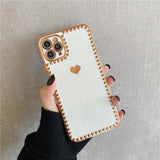 Golden Border Hearts iPhone Case