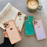 Golden Border Hearts iPhone Case