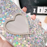 Sequin Heart Mirror iPhone Case