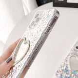 Sequin Heart Mirror iPhone Case