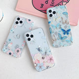 Blue Butterfly & Flower iPhone Case