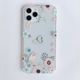 Blue Butterfly & Flower iPhone Case